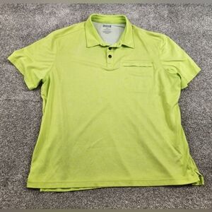 Duluth Trading Men's Button Short Sleeve Polo Shirt Lime Green Size 2XL